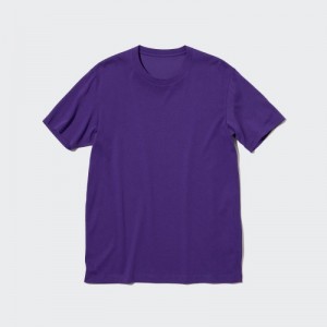 Koszulki Damskie Uniqlo Dry Color Crew Neck Short-Sleeve Fioletowe | 4005775