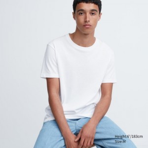 Koszulki Damskie Uniqlo Dry Color Crew Neck Short-Sleeve Białe | 8098364
