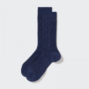 Skarpetki Męskie Uniqlo Color Nep Cable Niebieskie | 1579448