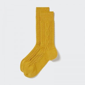 Skarpetki Męskie Uniqlo Color Nep Cable Żółte | 2266632