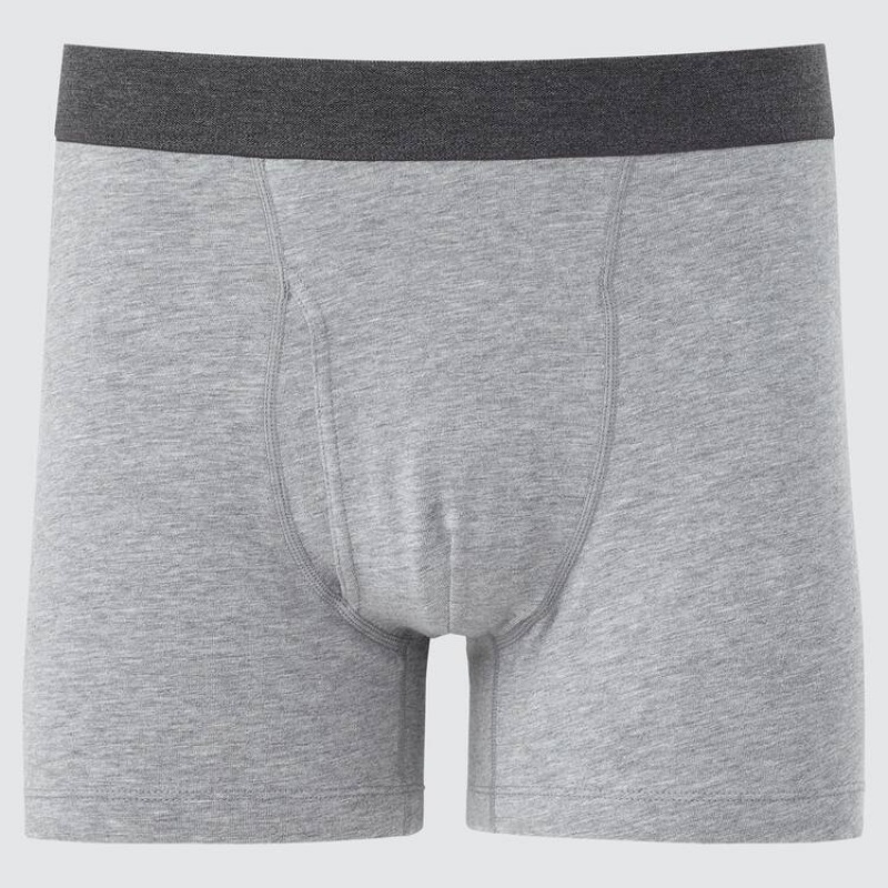Bielizny Męskie Uniqlo Supima Cotton Boxers Szare | 2307580