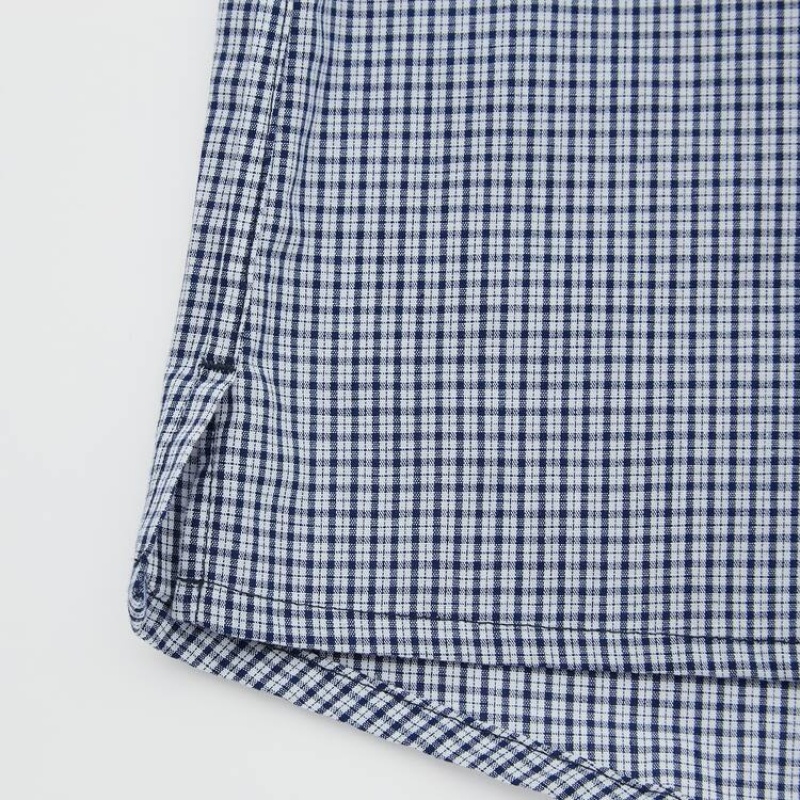 Bielizny Męskie Uniqlo Woven Checked Boxer Granatowe | 7576442