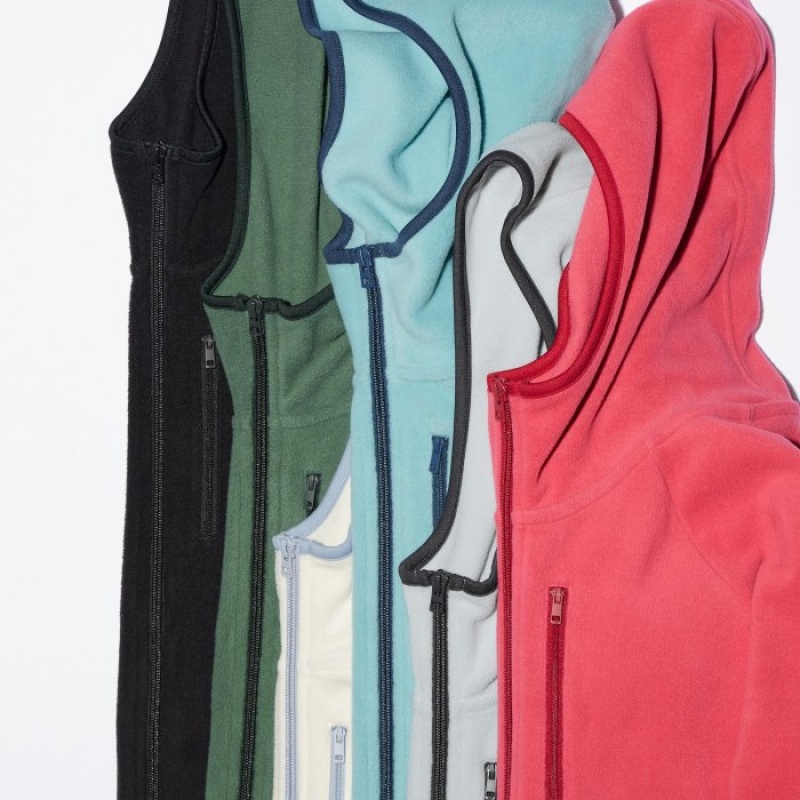 Bluza z Kapturem Damskie Uniqlo Light Fleece Full-Zip Szare | 4386975