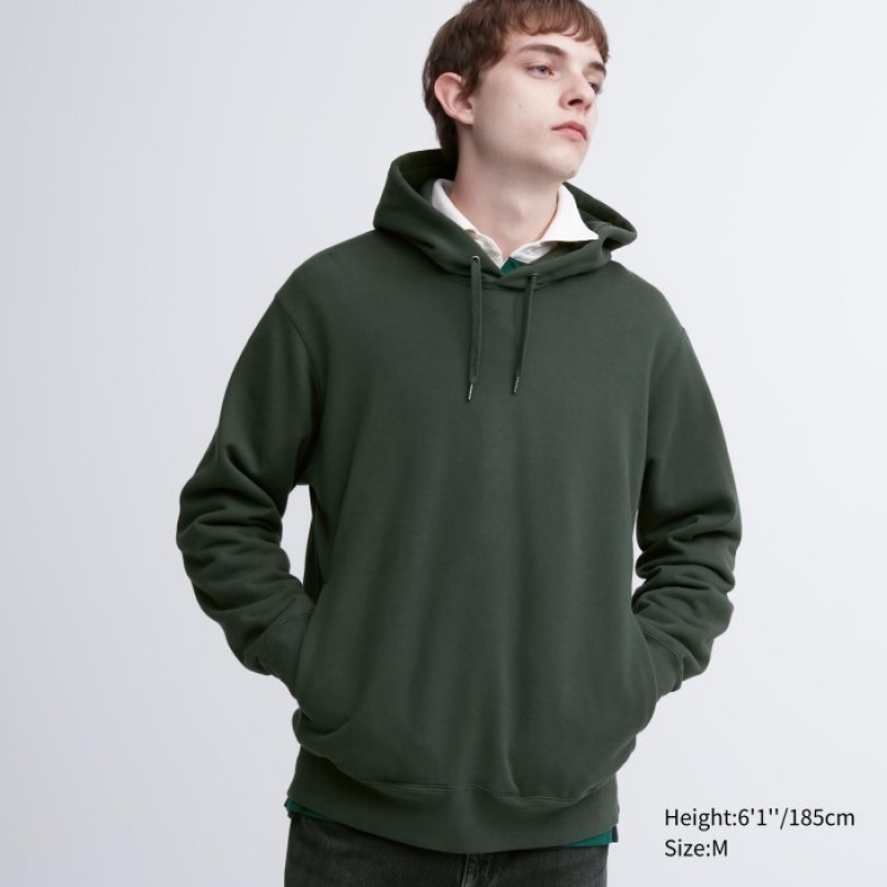 Bluza z Kapturem Damskie Uniqlo Sweat Pullover Zielone | 5520283