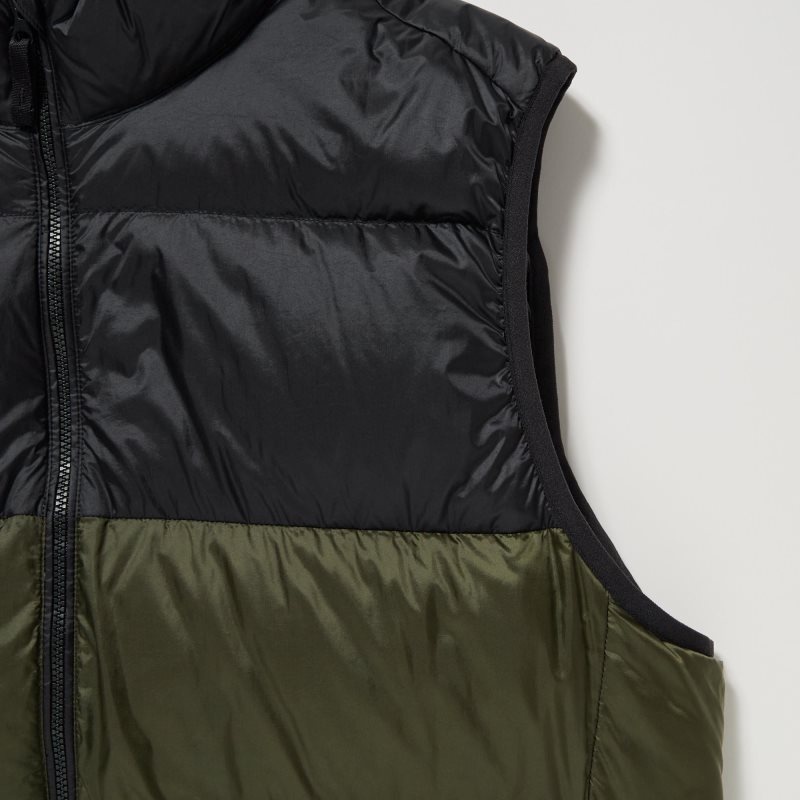 Kamizelka Męskie Uniqlo Ultra Light Down Color Block Brązowe | 8035259
