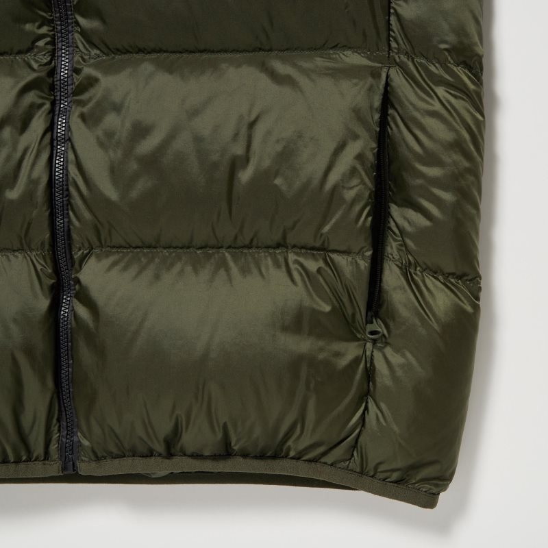 Kamizelka Męskie Uniqlo Ultra Light Down Color Block Brązowe | 8035259