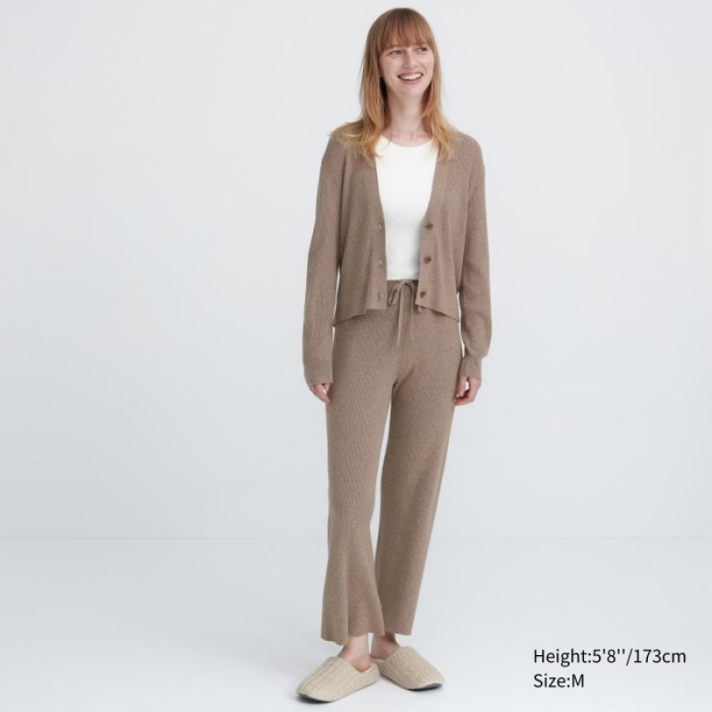 Kapcie Damskie Uniqlo Cable Knit Białe | 1740967