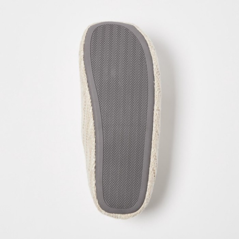 Kapcie Damskie Uniqlo Cable Knit Białe | 1740967