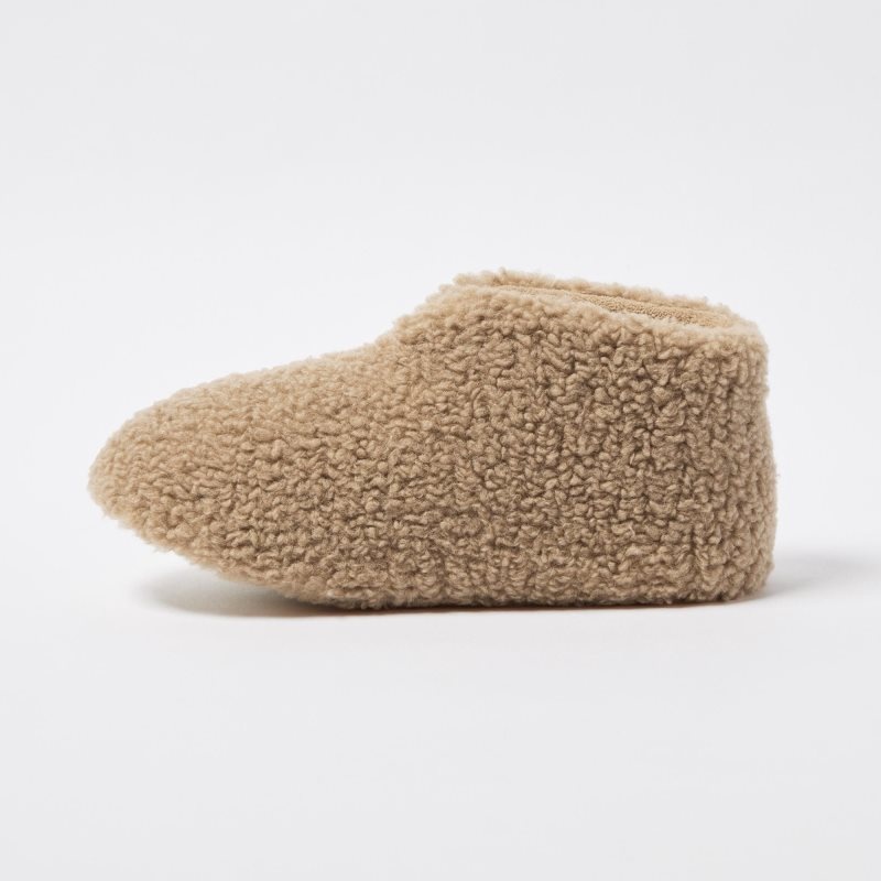 Kapcie Męskie Uniqlo Fleece Room Faux Shearling Fleece Beżowe | 2307176