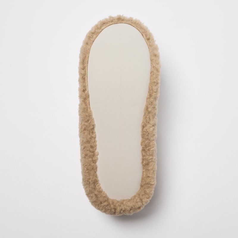 Kapcie Męskie Uniqlo Fleece Room Faux Shearling Fleece Beżowe | 2307176