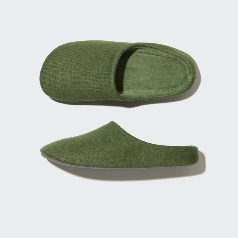 Kapcie Męskie Uniqlo Sweat Jersey Rubber Sole Zielone | 325936