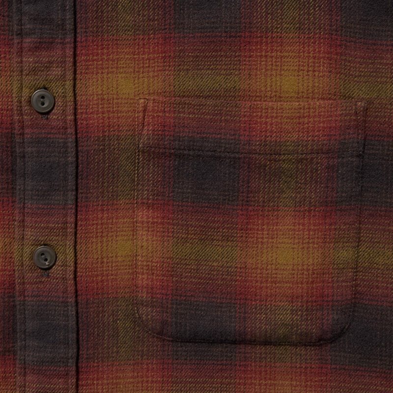 Koszule Męskie Uniqlo Flannel Checked Long-sleeve Żółte | 3168046