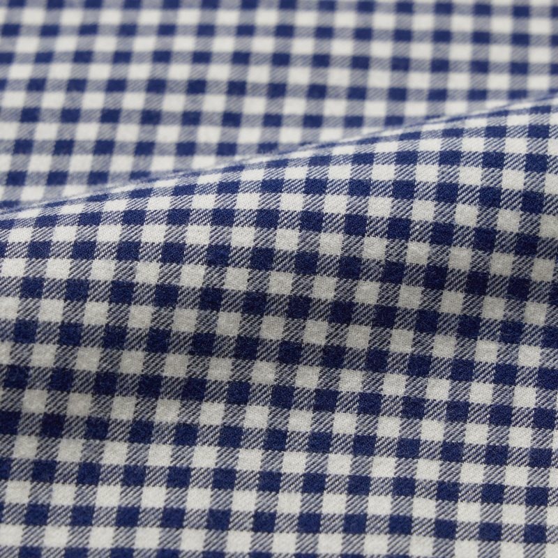 Koszule Męskie Uniqlo Flannel Checked Long-sleeve Granatowe | 8597460