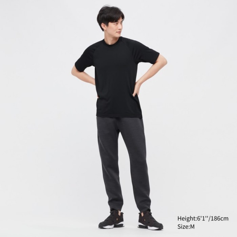 Koszulki Damskie Uniqlo DRY-EX Crew Neck Short-Sleeve Printed Czarne | 8844087