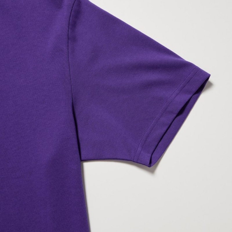 Koszulki Damskie Uniqlo Dry Color Crew Neck Short-Sleeve Fioletowe | 4005775