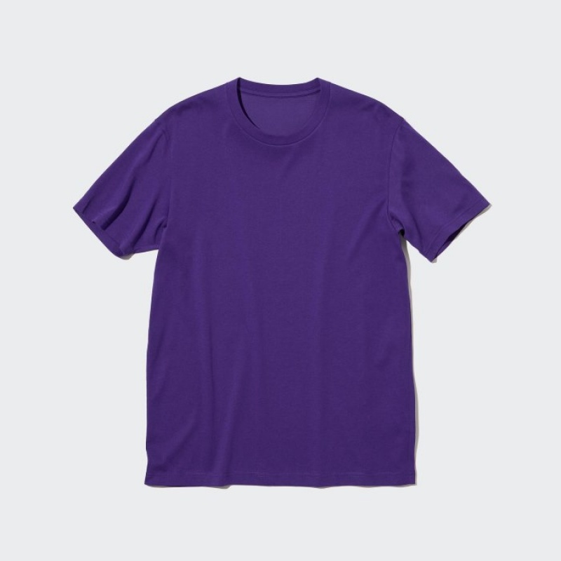 Koszulki Damskie Uniqlo Dry Color Crew Neck Short-Sleeve Fioletowe | 4005775