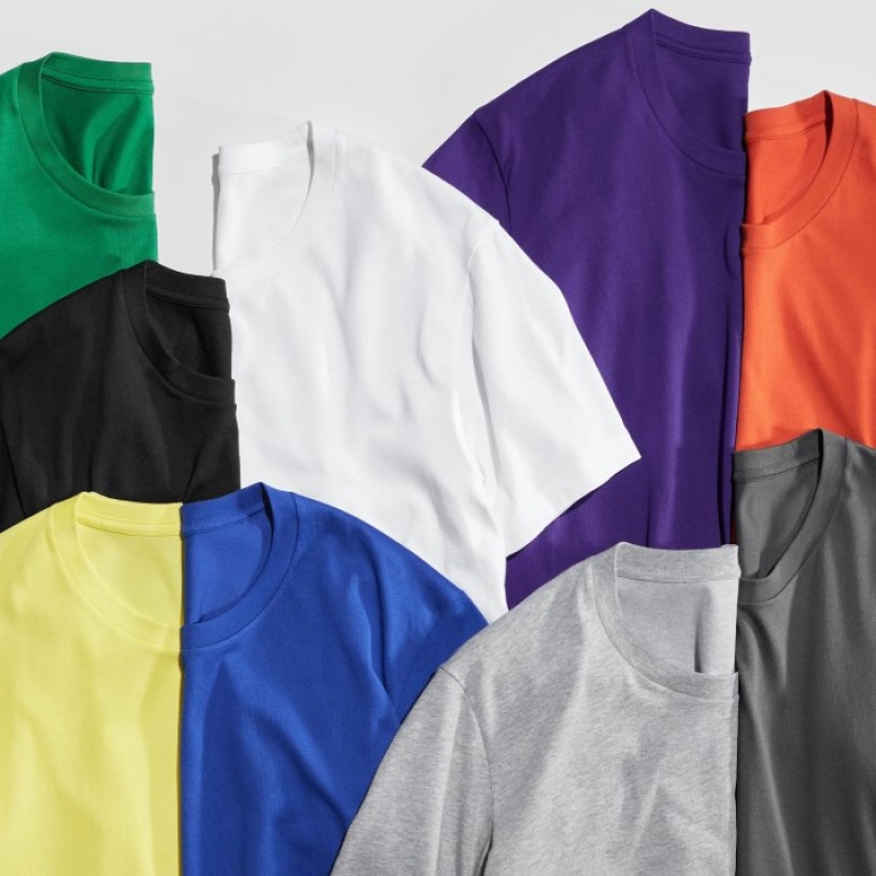 Koszulki Damskie Uniqlo Dry Color Crew Neck Short-Sleeve Szare | 5197115