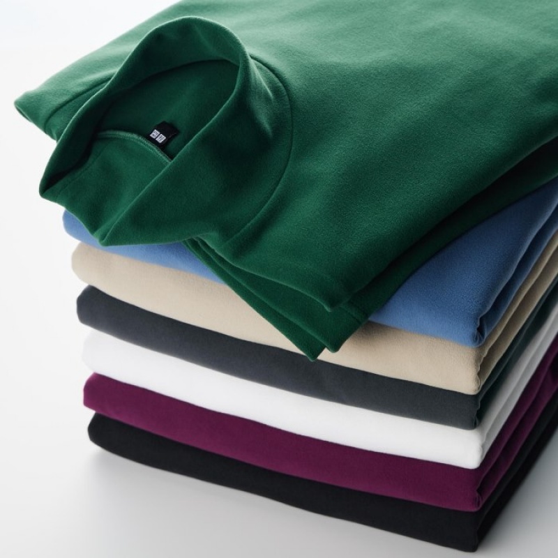 Koszulki Damskie Uniqlo Smooth Fleece Mock Neck Long-Sleeve Fioletowe | 1801916