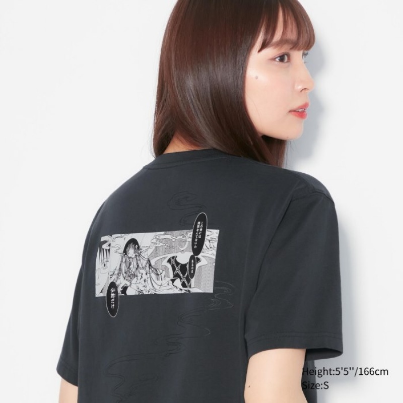 Koszulki Damskie Uniqlo The World of CLAMP UT Short Sleeve Szare | 2502818