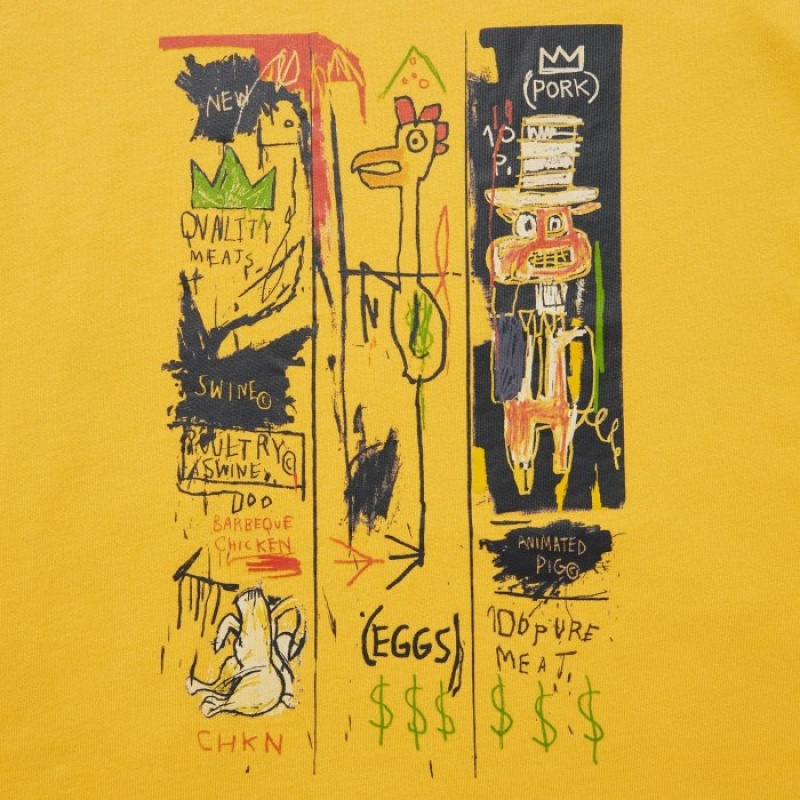 Koszulki Damskie Uniqlo UT Archive UT Short Sleeve Jean-Michel Basquiat Żółte | 4043314