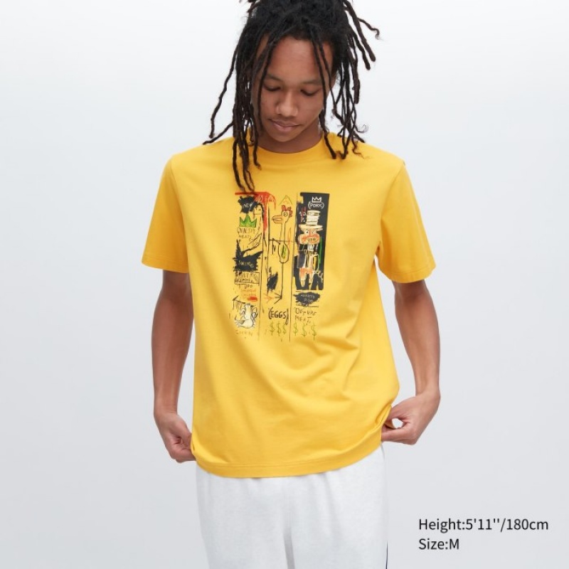 Koszulki Damskie Uniqlo UT Archive UT Short Sleeve Jean-Michel Basquiat Żółte | 4043314