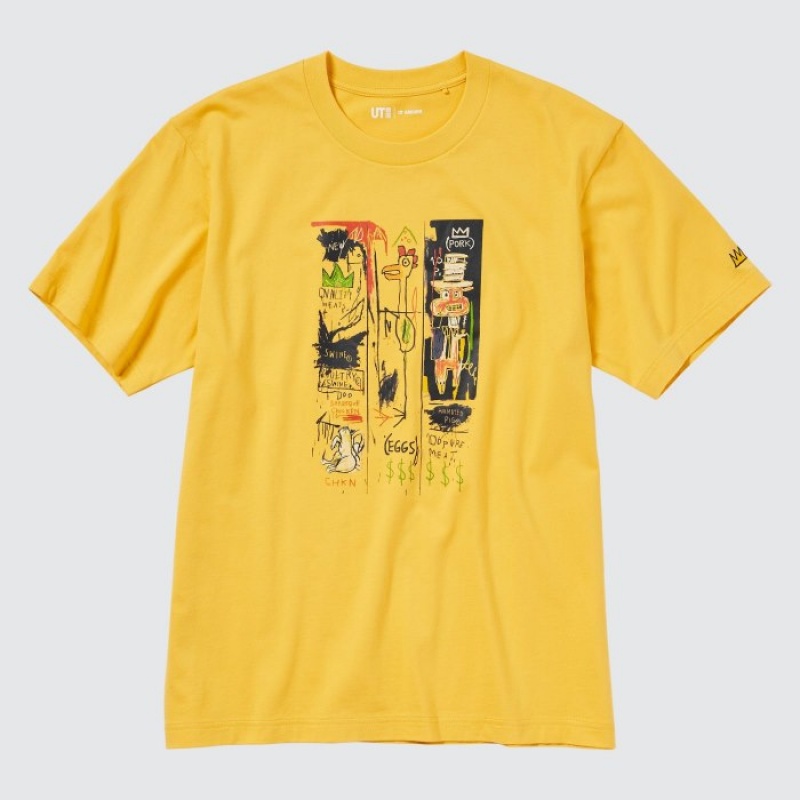 Koszulki Damskie Uniqlo UT Archive UT Short Sleeve Jean-Michel Basquiat Żółte | 4043314