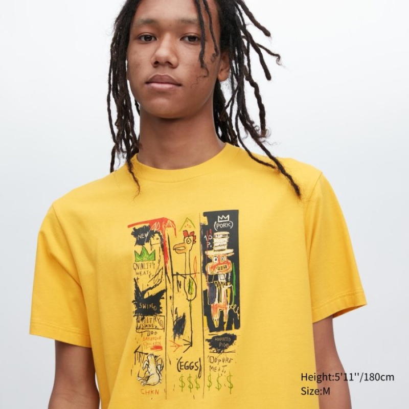 Koszulki Damskie Uniqlo UT Archive UT Short Sleeve Jean-Michel Basquiat Żółte | 4043314