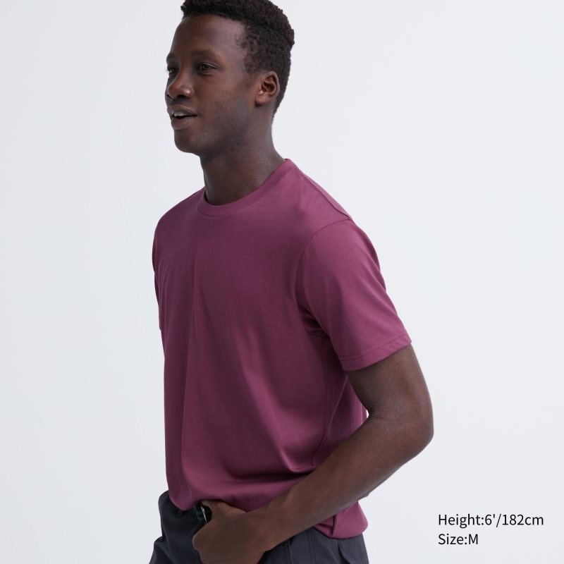 Koszulki Męskie Uniqlo Dry Color Crew Neck Short-Sleeve Fioletowe | 7657177