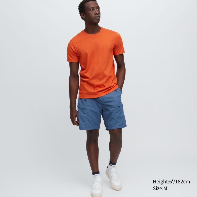 Koszulki Męskie Uniqlo Dry Crew Neck Short-sleeve Color Pomarańczowe | 3915935