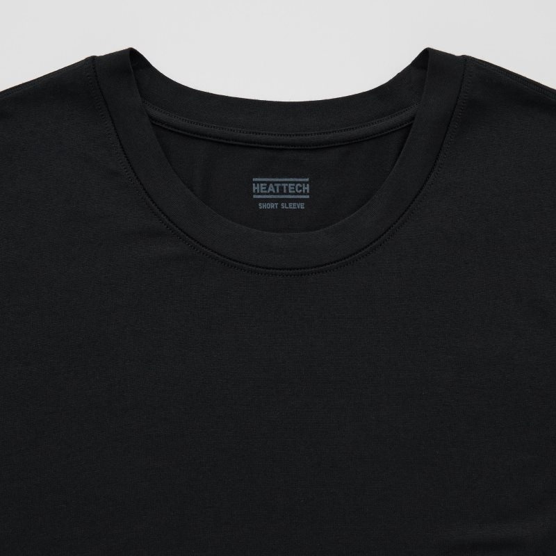 Koszulki Męskie Uniqlo Heattech Crew Neck Short Sleeve Czarne | 3024959