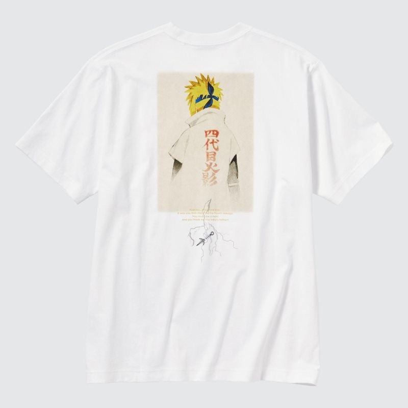 Koszulki Męskie Uniqlo Naruto Ut Short-sleeve Graphic Minato Namikaze Białe | 9464384