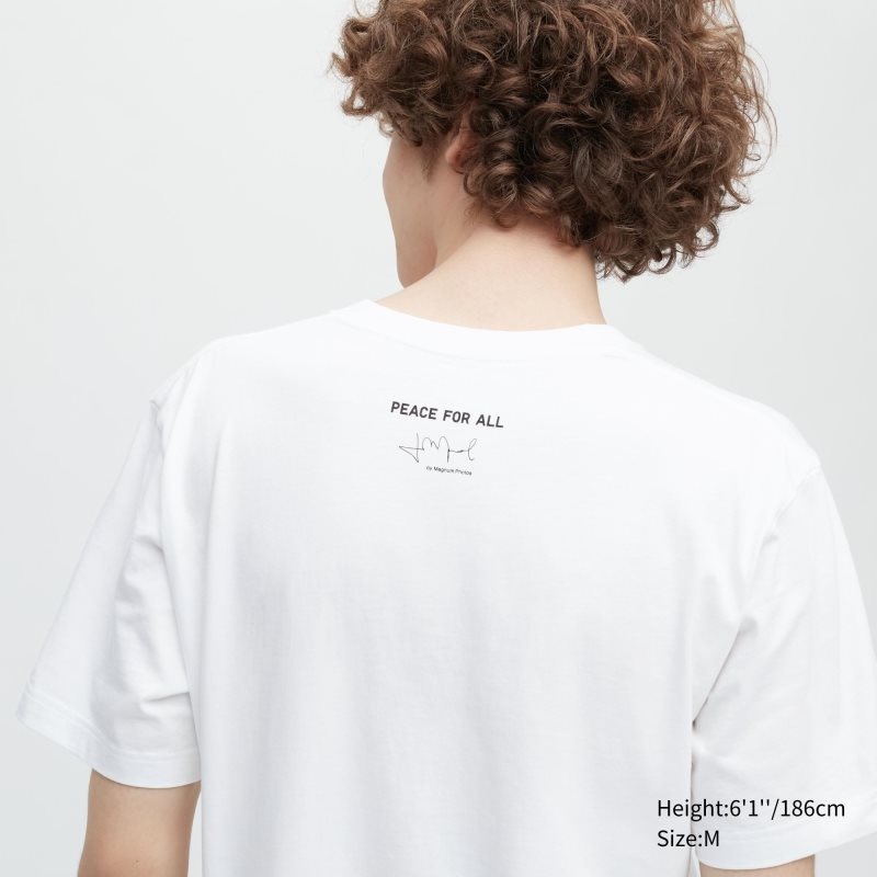 Koszulki Męskie Uniqlo Peace For All Magnum Photos Short-sleeve Graphic Białe | 7236922