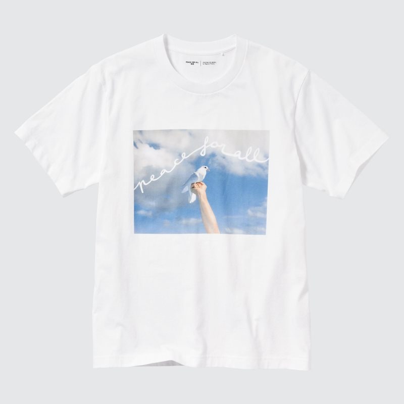 Koszulki Męskie Uniqlo Peace For All Magnum Photos Short-sleeve Graphic Białe | 7236922