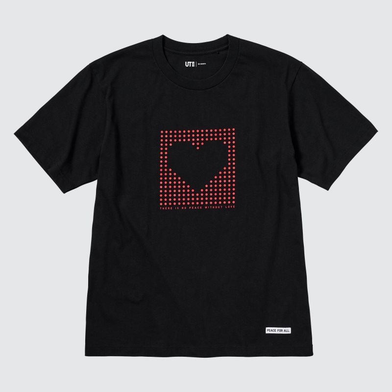 Koszulki Męskie Uniqlo Peace For All Short-sleeve Graphic Rei Inamoto Czarne | 3329746