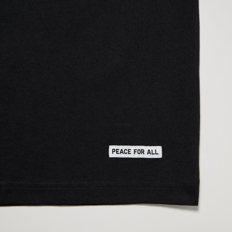 Koszulki Męskie Uniqlo Peace For All Short-sleeve Graphic Rei Inamoto Czarne | 3329746