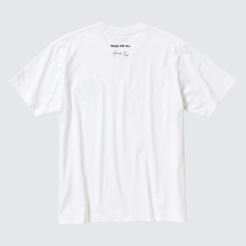 Koszulki Męskie Uniqlo Peace For All Ut Gordon Reid Short-sleeve Graphic Białe | 2705003