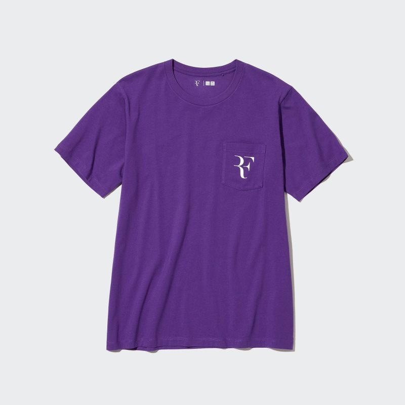 Koszulki Męskie Uniqlo Rf Short-sleeve Graphic Fioletowe | 3402046