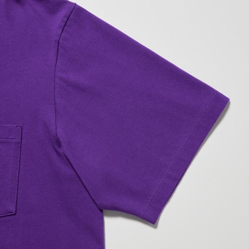 Koszulki Męskie Uniqlo Rf Short-sleeve Graphic Fioletowe | 3402046