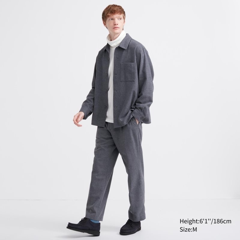Koszulki Męskie Uniqlo Soft Brushed Turtleneck Long-sleeve Szare | 1767503