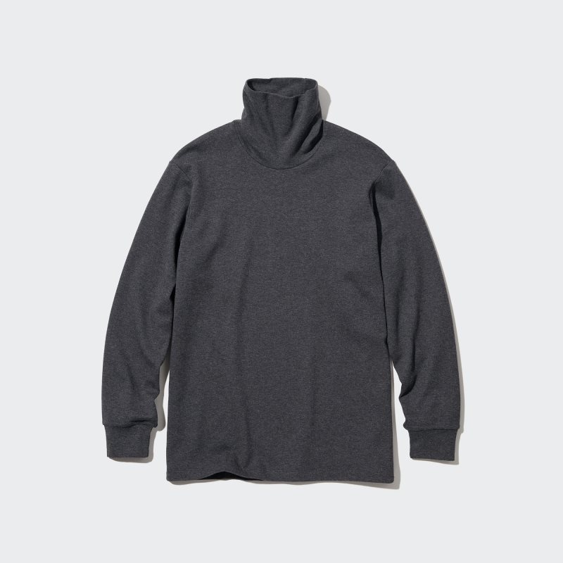 Koszulki Męskie Uniqlo Soft Brushed Turtleneck Long-sleeve Szare | 1767503