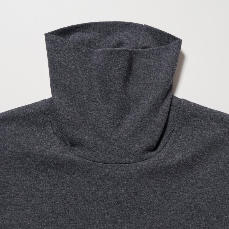 Koszulki Męskie Uniqlo Soft Brushed Turtleneck Long-sleeve Szare | 1767503