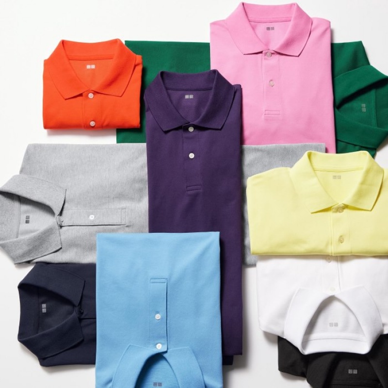 Koszulki Polo Damskie Uniqlo Dry Pique Szare | 3008385