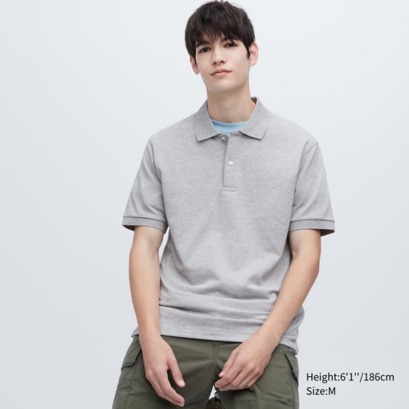 Koszulki Polo Damskie Uniqlo Dry Pique Szare | 3008385