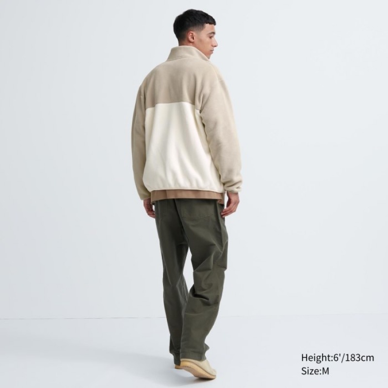 Kurtki Damskie Uniqlo Fleece Full-Zip Beżowe | 4166153