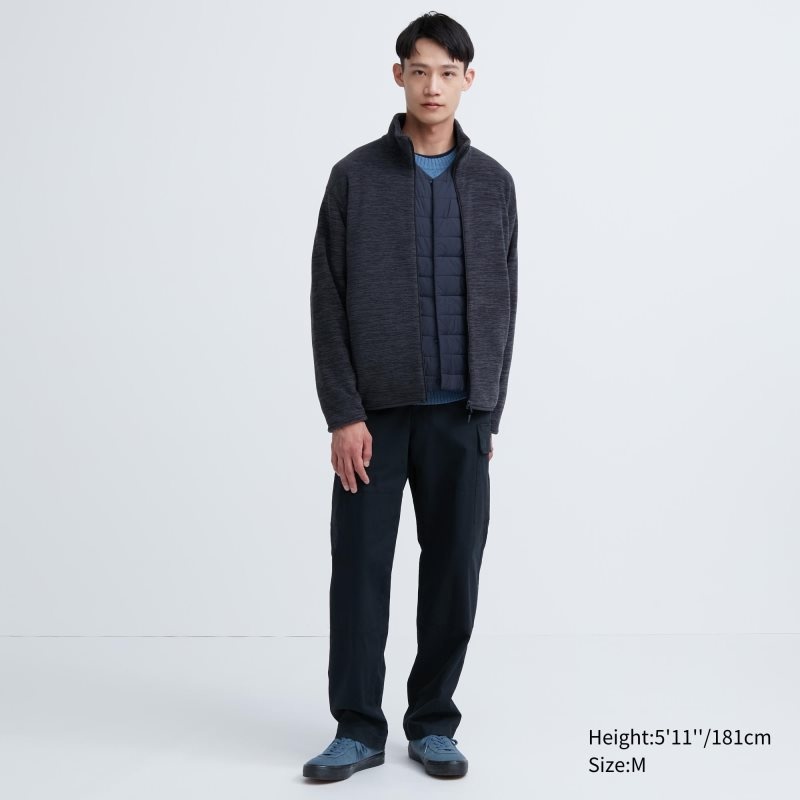 Kurtki Męskie Uniqlo Fleece Full-zip Long Sleeve Białe | 4659678