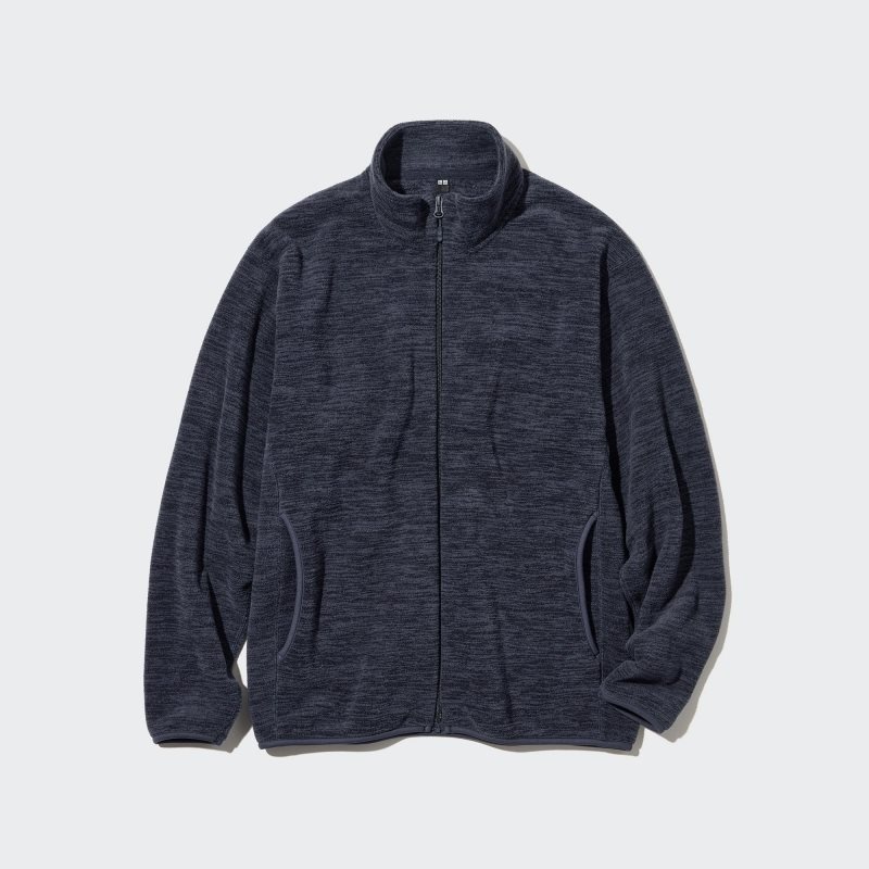 Kurtki Męskie Uniqlo Fleece Full-zip Long Sleeve Białe | 4659678