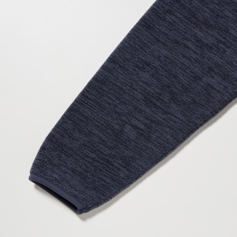 Kurtki Męskie Uniqlo Fleece Full-zip Long Sleeve Białe | 4659678