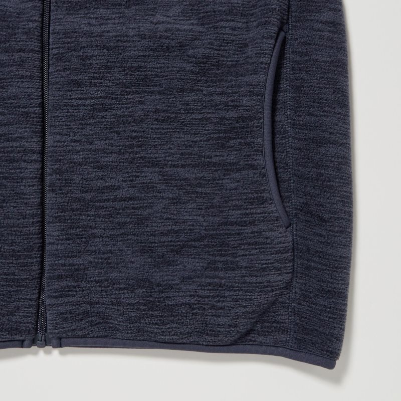 Kurtki Męskie Uniqlo Fleece Full-zip Long Sleeve Białe | 4659678
