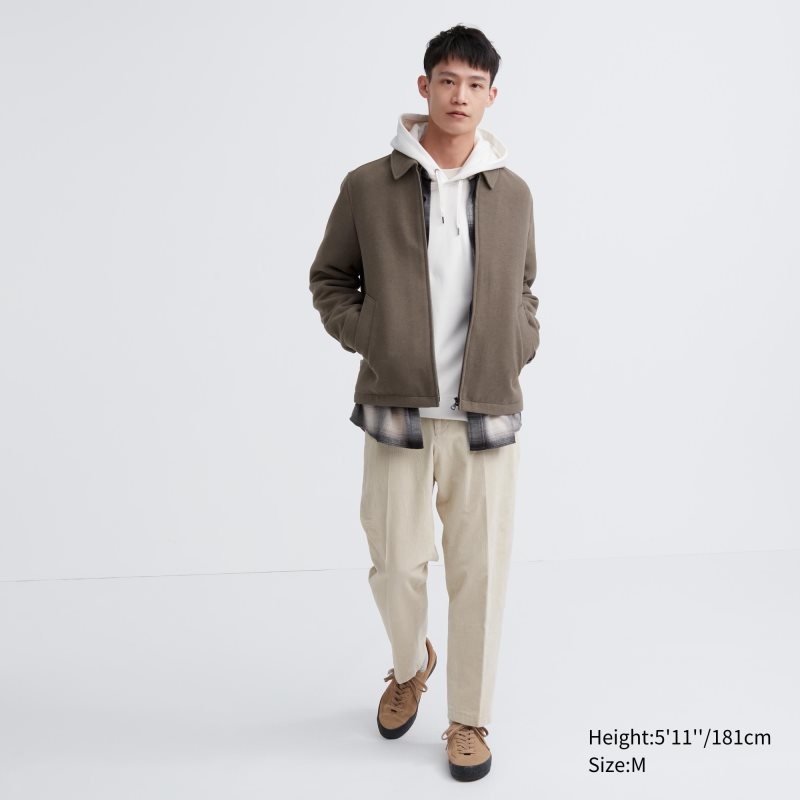 Kurtki Męskie Uniqlo Single Collar Short Granatowe | 4990503