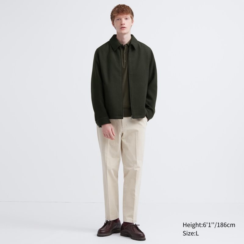 Kurtki Męskie Uniqlo Single Collar Short Granatowe | 4990503